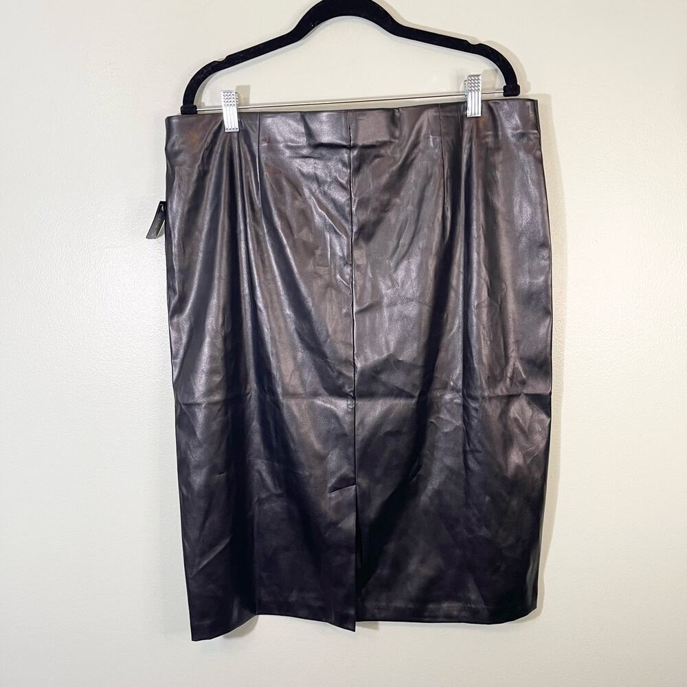 NYCC Vegan Leather Pencil Skirt women’s Nwt Size XL - Picture 4 of 7